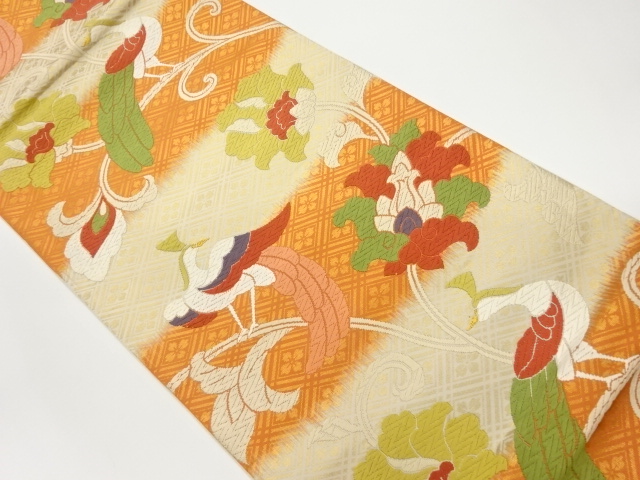 JAPANESE FUKURO OBI / WOVEN FLOWER ARABESQUE
